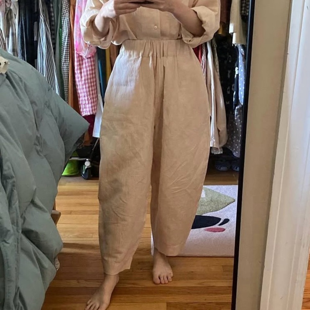 Matka onion dyed linen pants OS